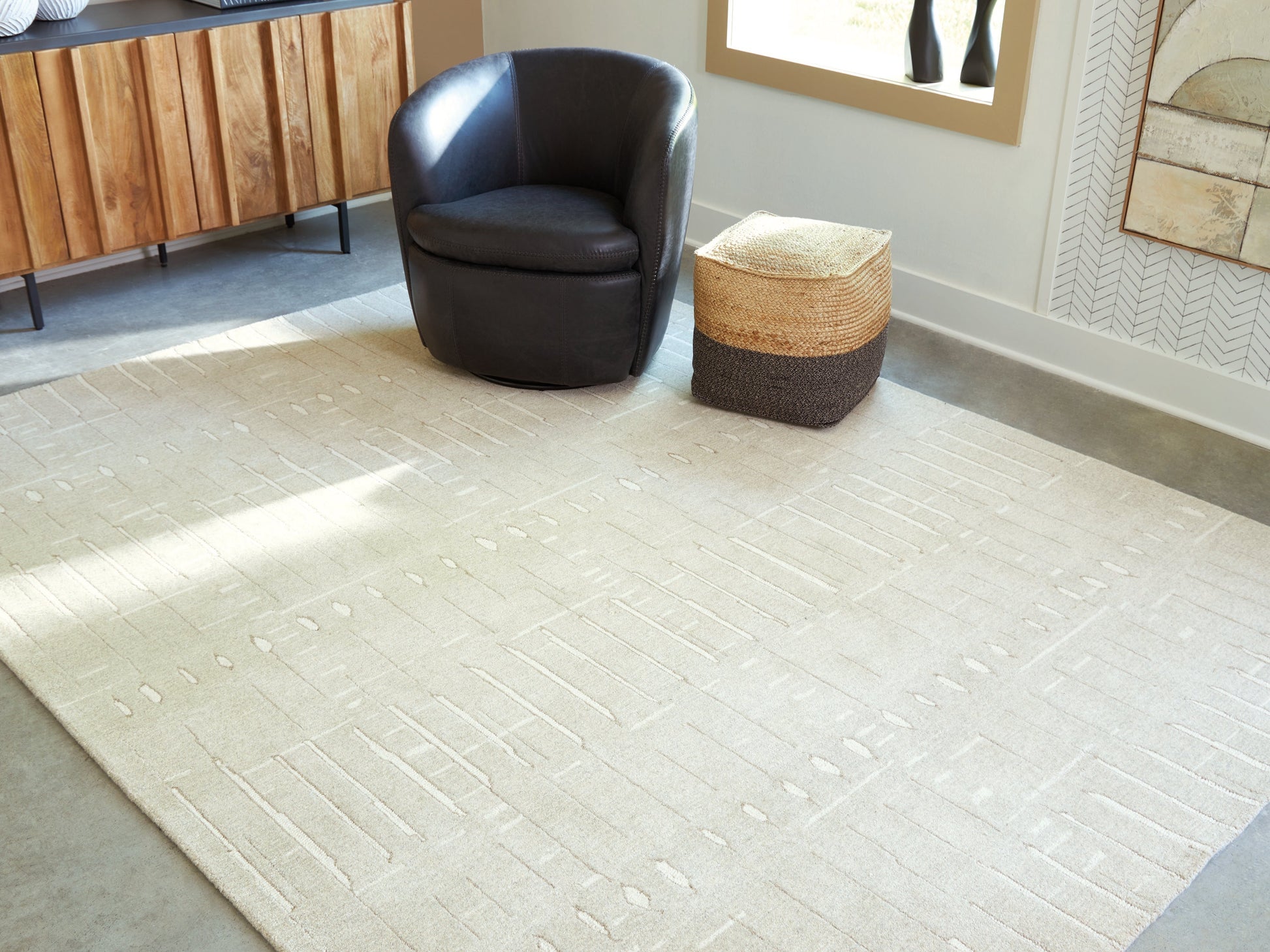 Wolbert Tan/Ivory Large Rug- Viva Furn