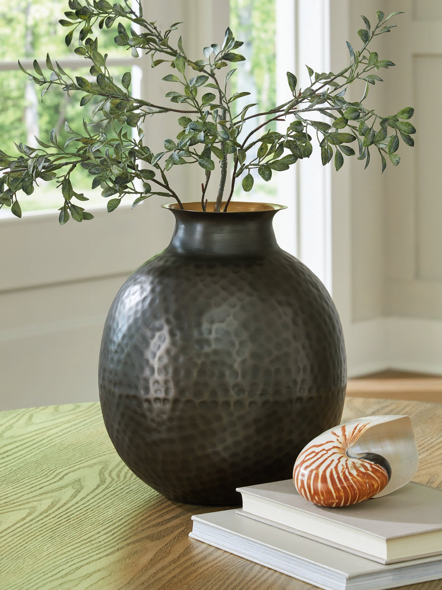 Woody Pewter/Gold Vase- Viva Furn