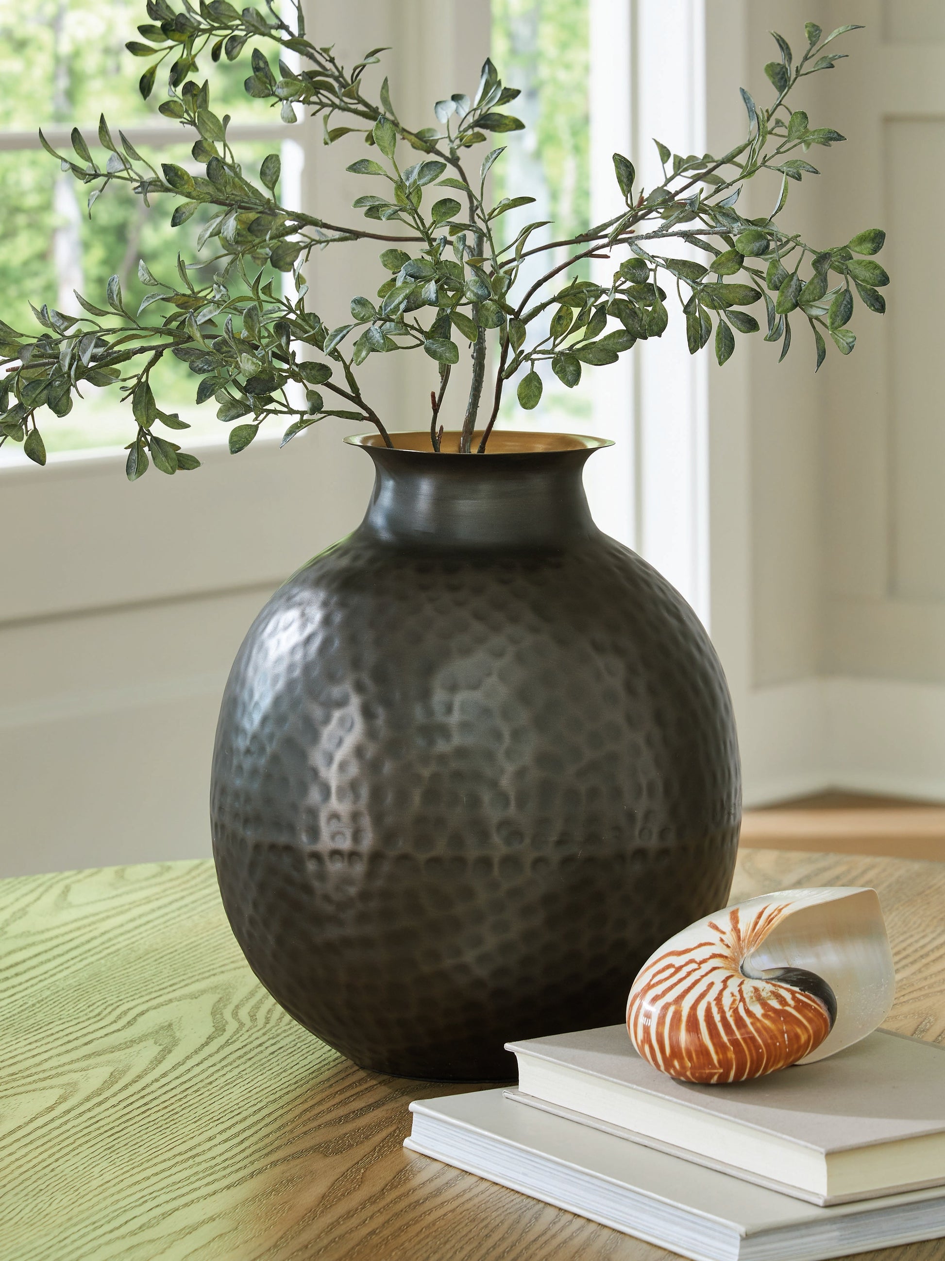 Woody Pewter/Gold Vase- Viva Furn