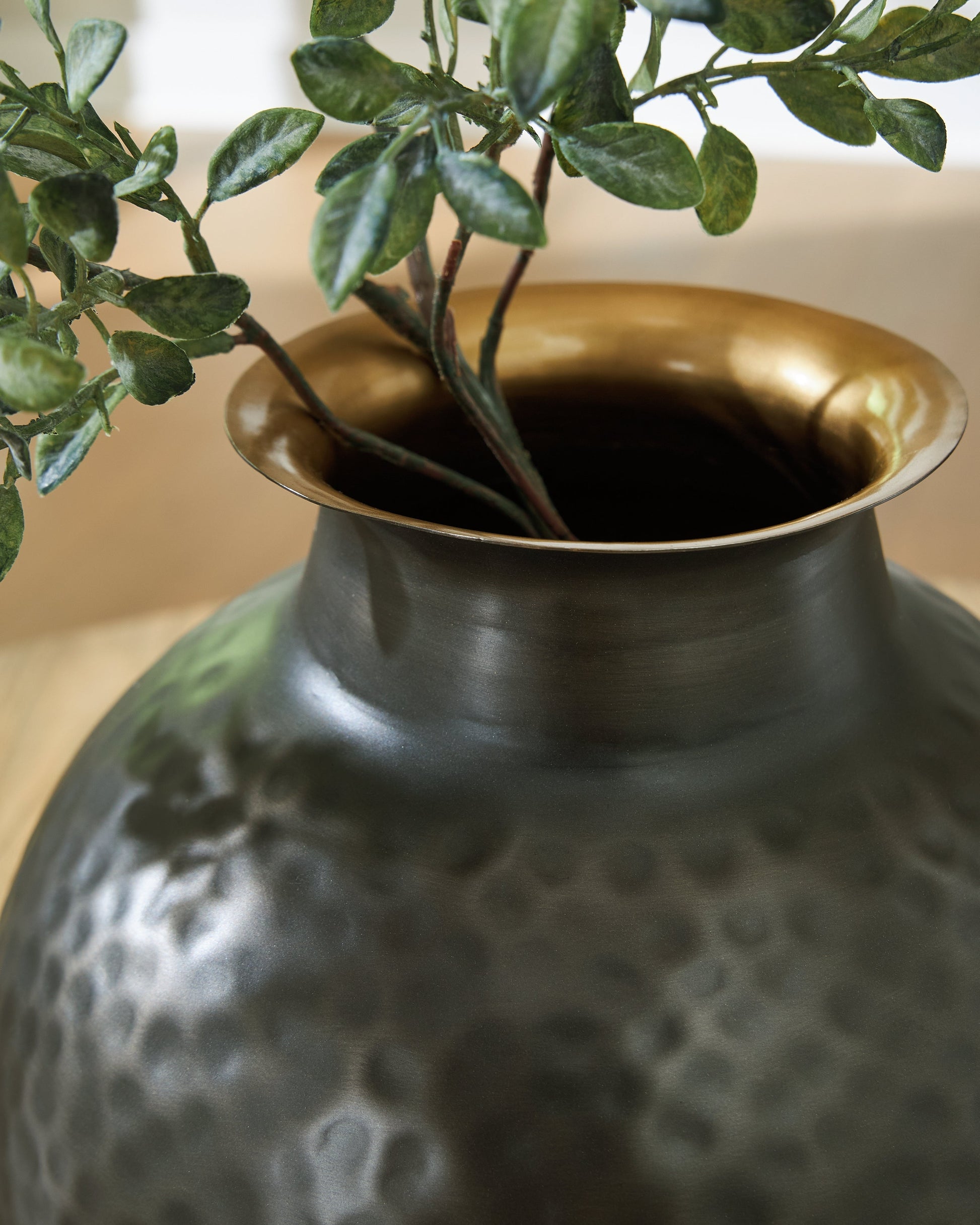 Woody Pewter/Gold Vase- Viva Furn