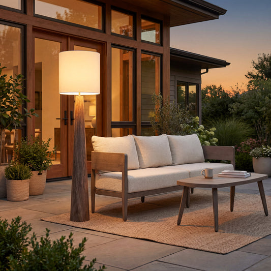 Woonari Brown Solar Floor Lamp - Ornate Home