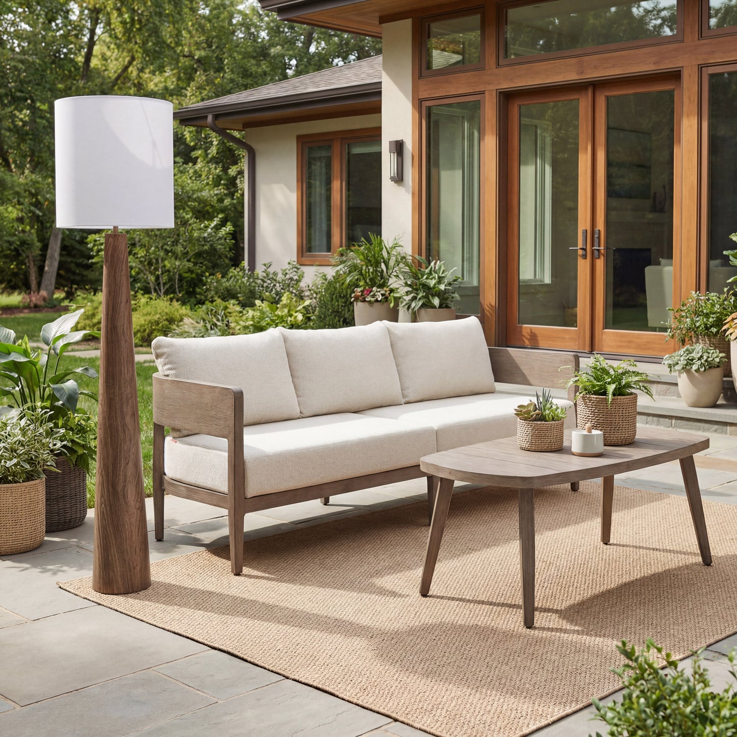 Woonari Brown Solar Floor Lamp - Ornate Home