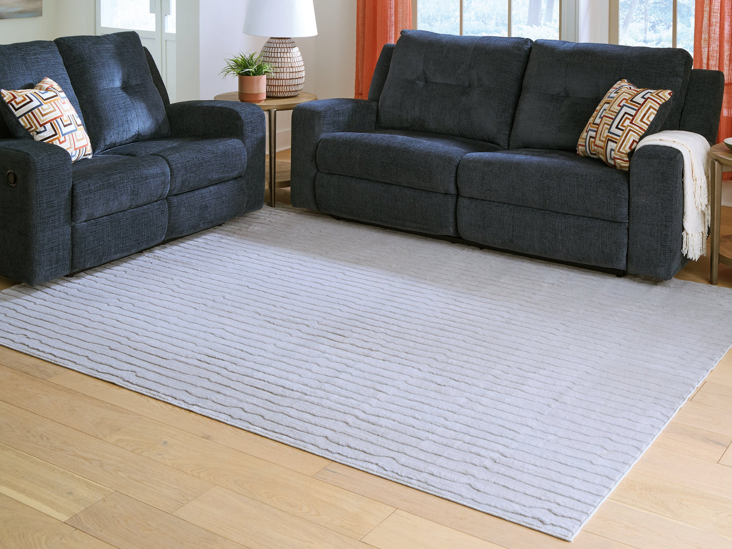 Worthley Gray Washable Large Rug- Viva Furn