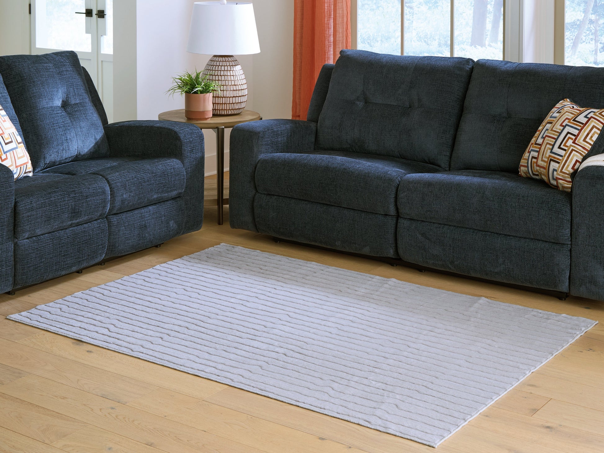 Worthley Gray Washable Medium Rug- Viva Furn
