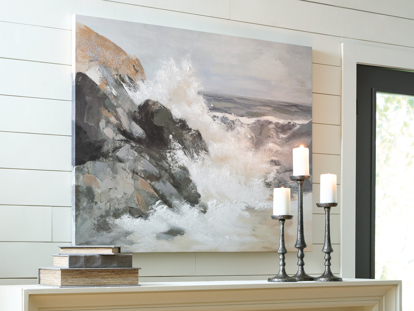 Worthner Tan/Gray/White Wall Art- Viva Furn