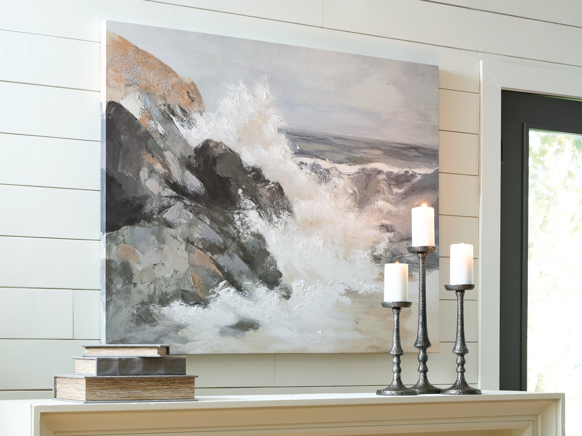 Worthner Tan/Gray/White Wall Art- Viva Furn
