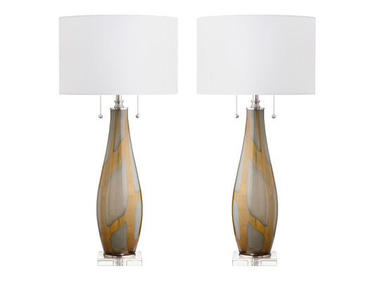 Wren Gold/White Table Lamp (Set of 2) - Ornate Home