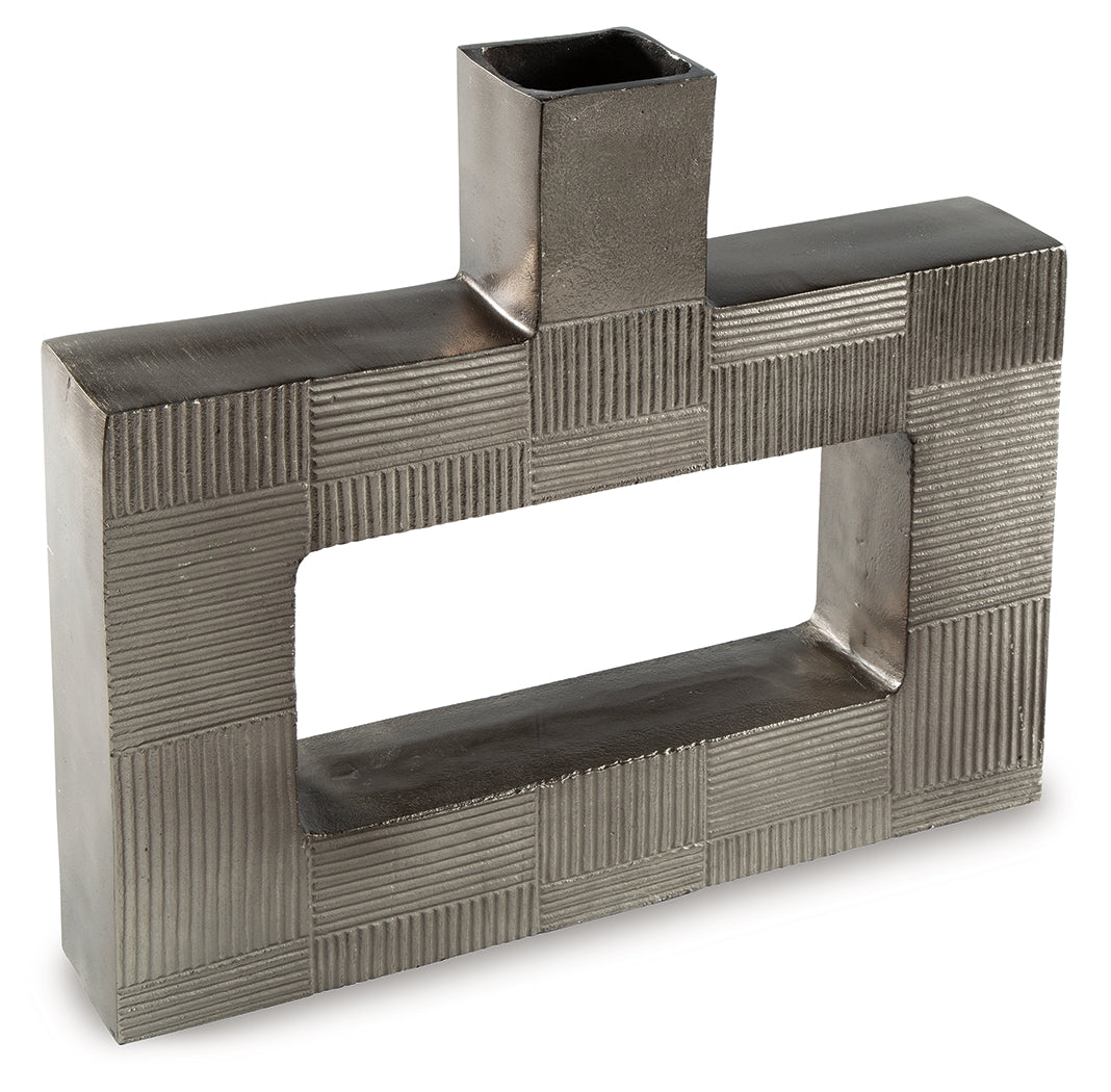 Wrengrove Antique Nickel Finish Vase- Viva Furn