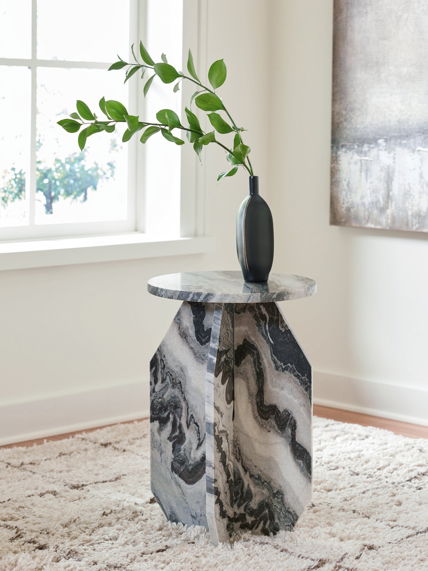 Wrenlane Black/White/Taupe Accent Table- Viva Furn