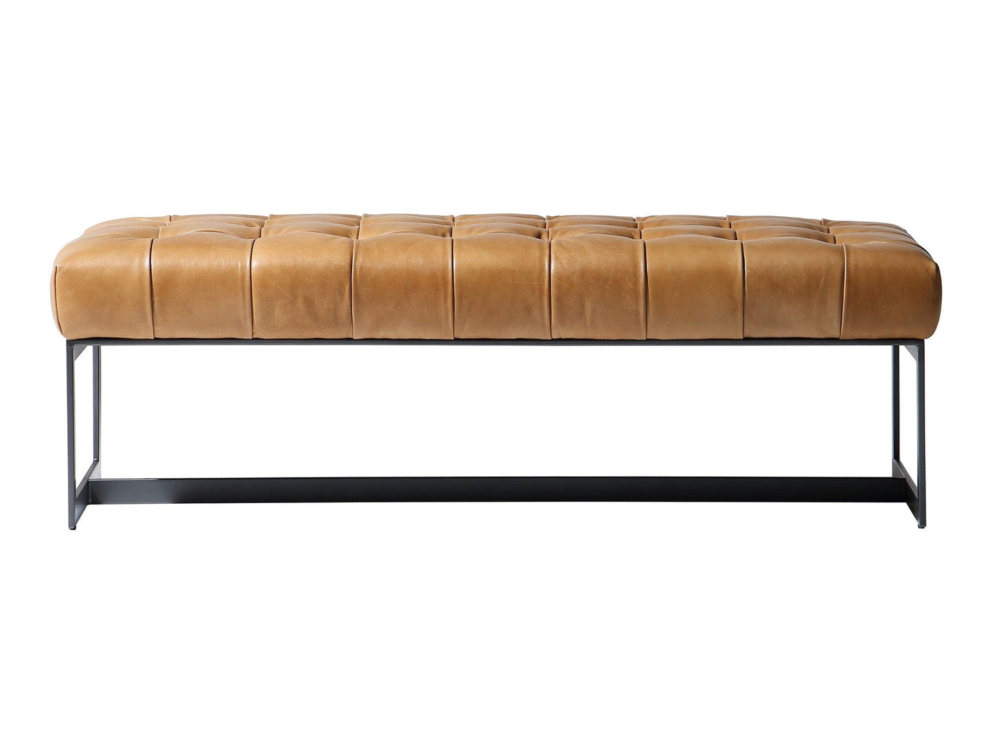 Wyatt Brown Leather Bench - Ornate Home