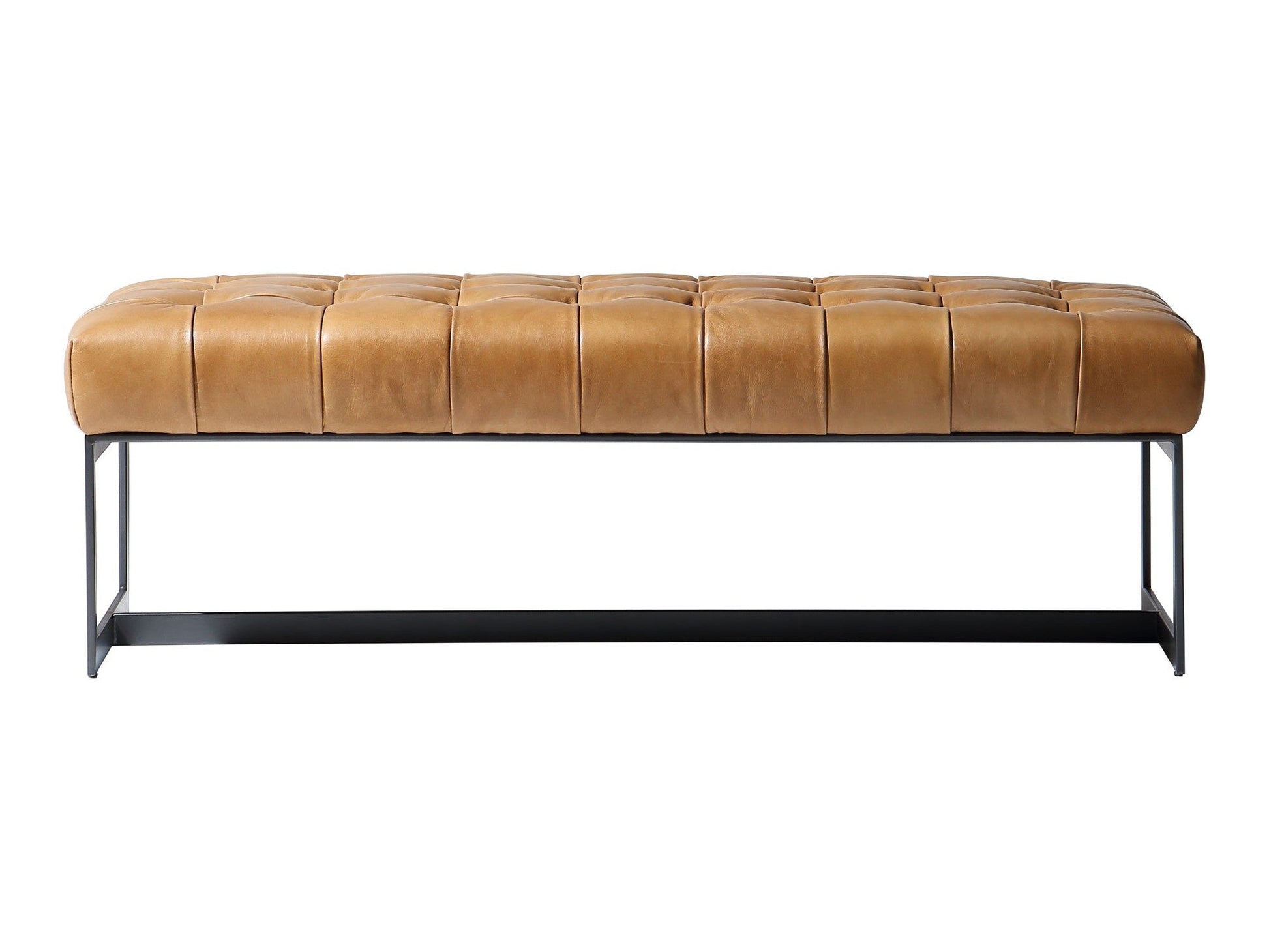 Wyatt Brown Leather Bench - Ornate Home
