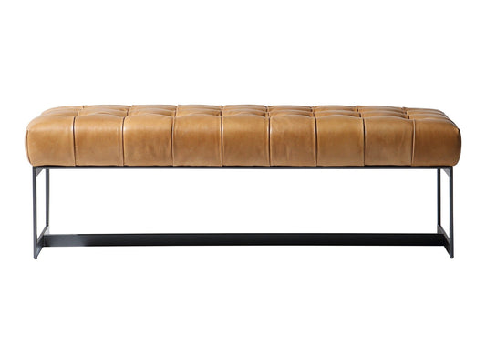 Wyatt Brown Leather Bench - Ornate Home