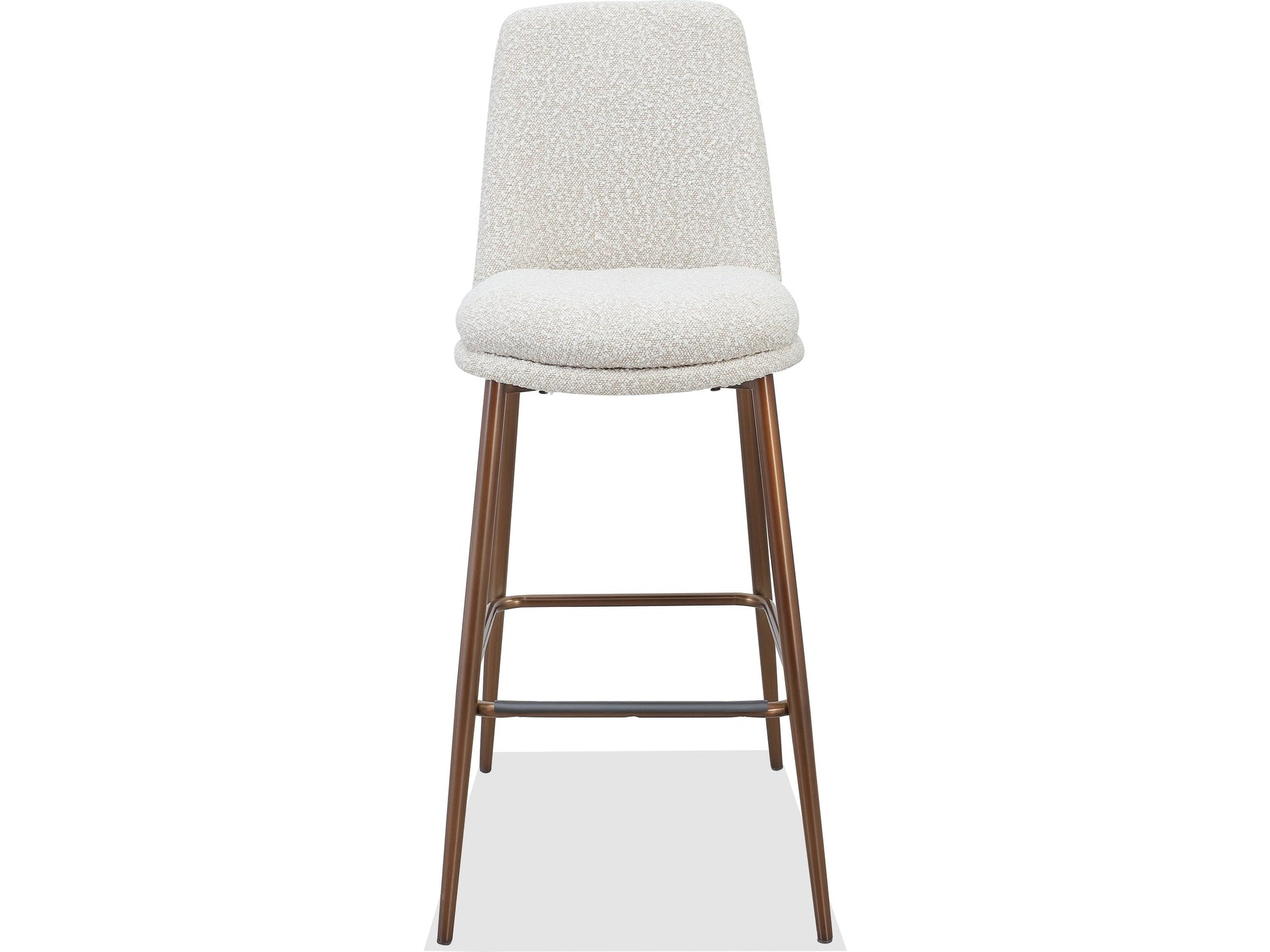 Wyatt Ricotta/Bronze Upholstered Bar Stool (Set of 2) - Ornate Home