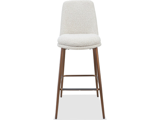 Wyatt Ricotta/Bronze Upholstered Bar Stool (Set of 2) - Ornate Home