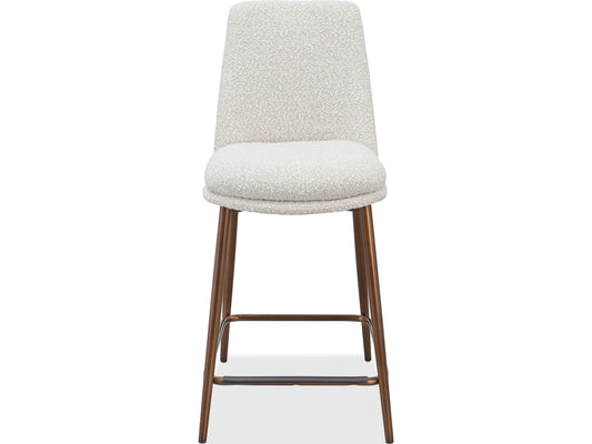 Wyatt Ricotta/Bronze Upholstered Counter Stool (Set of 2) - Ornate Home