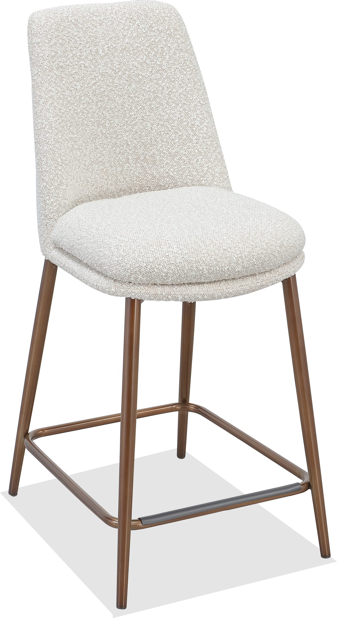 Wyatt Ricotta/Bronze Upholstered Counter Stool (Set of 2) - Ornate Home