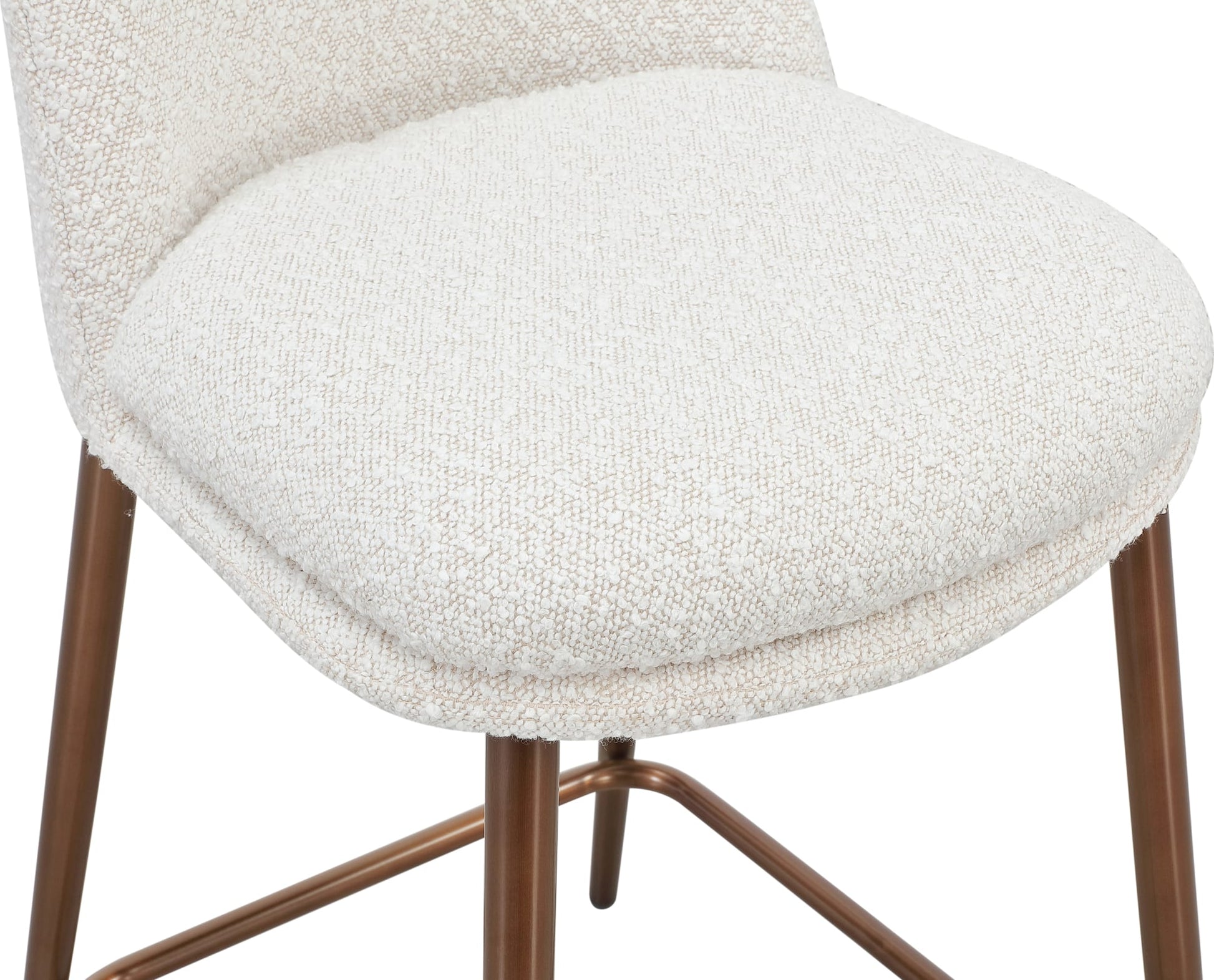Wyatt Ricotta/Bronze Upholstered Counter Stool (Set of 2) - Ornate Home
