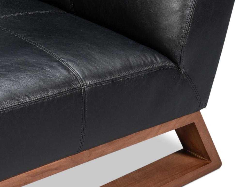 Wylam Black Leather Chair - Ornate Home