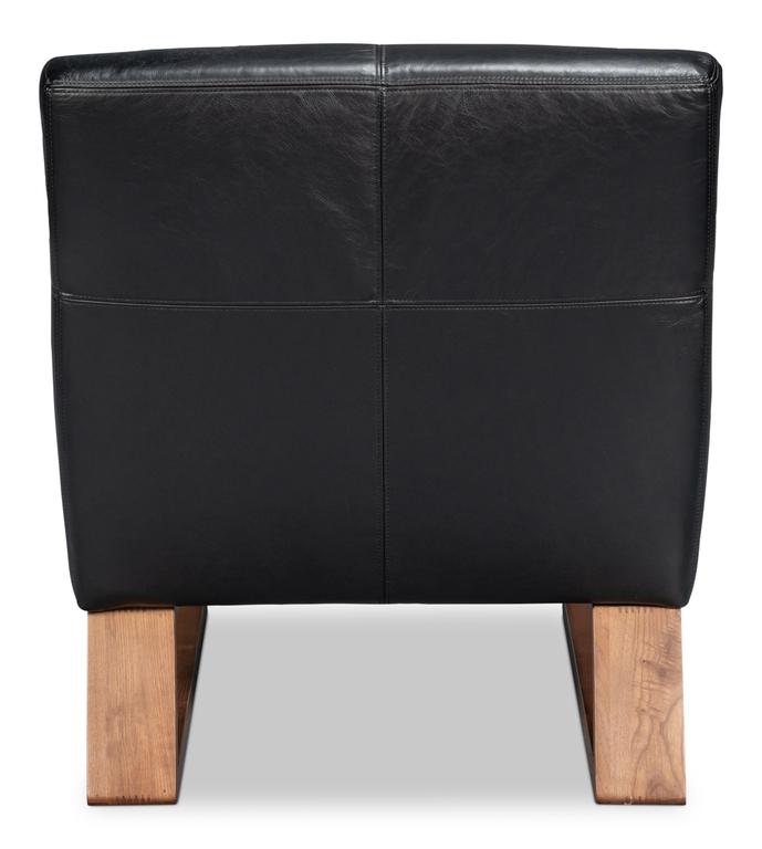 Wylam Black Leather Chair - Ornate Home
