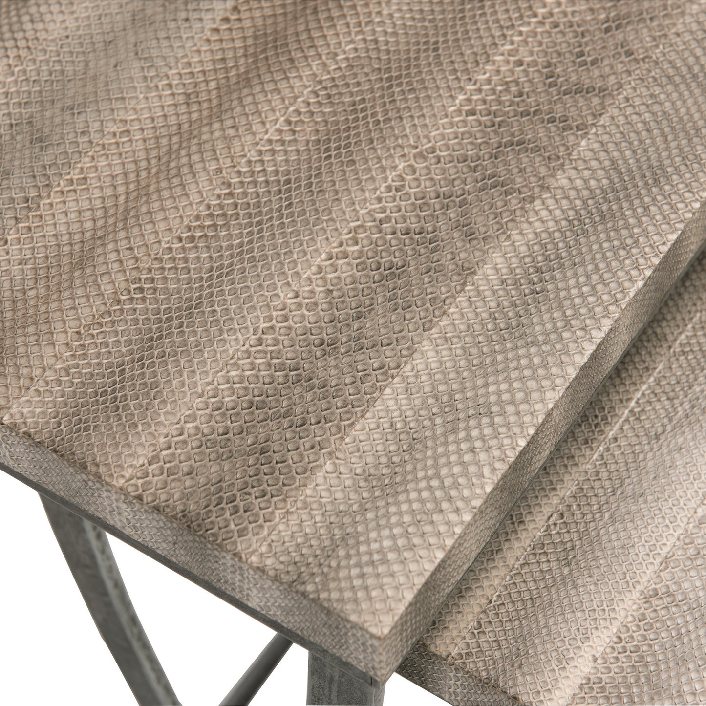 Wyman Snakeskin/Aged Pewter Nesting Table - Ornate Home