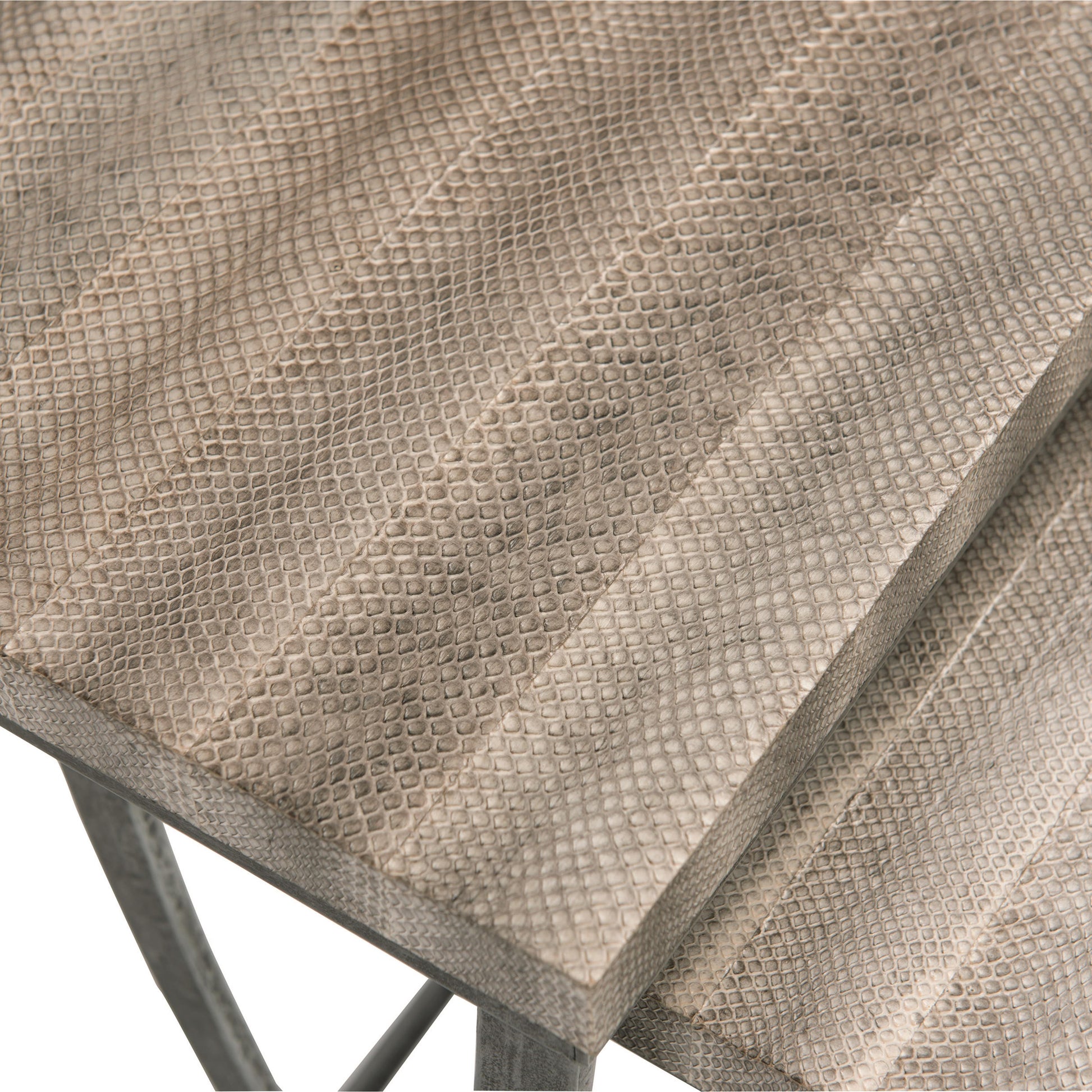 Wyman Snakeskin/Aged Pewter Nesting Table - Ornate Home
