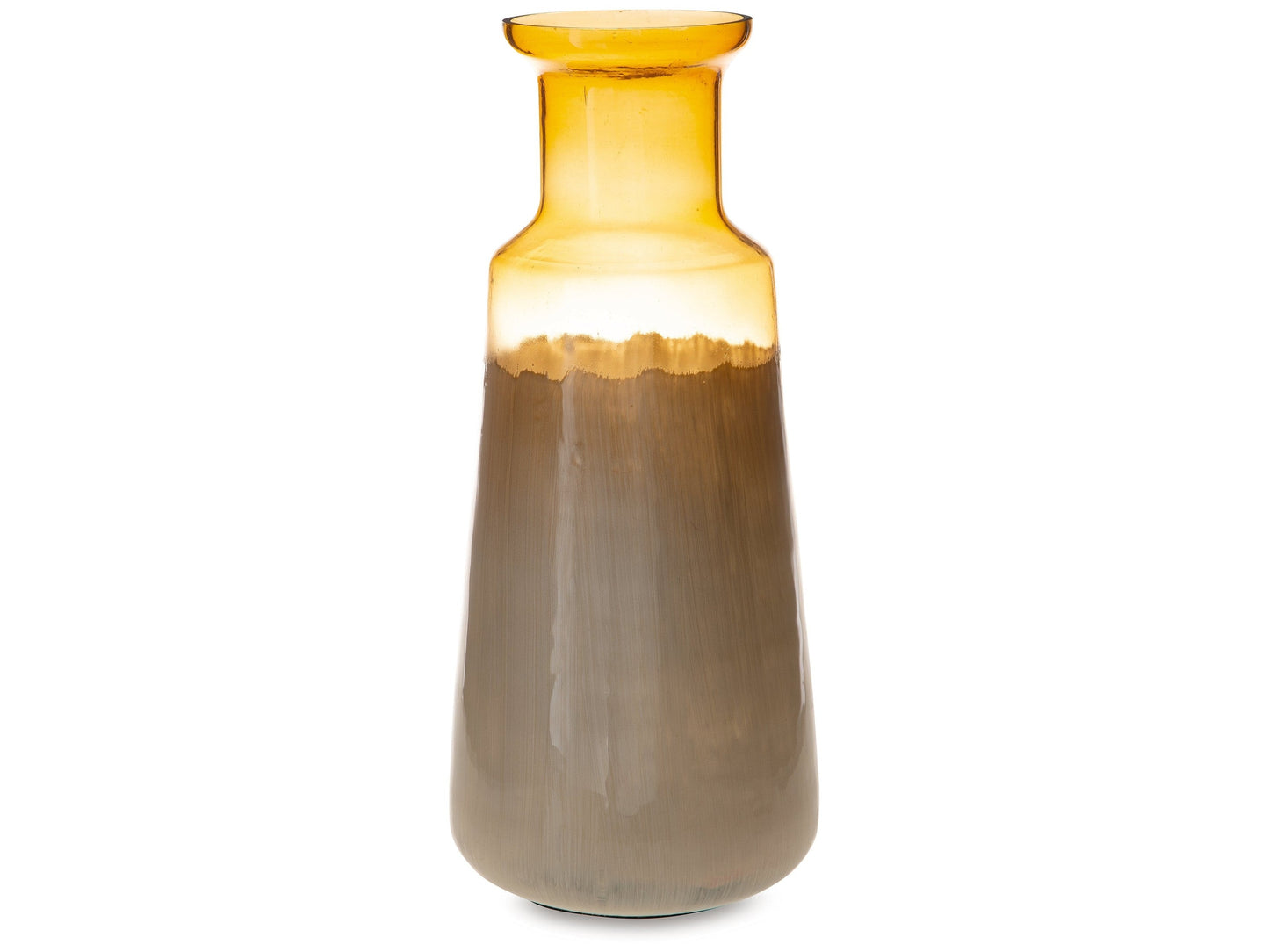 Wynburg White/Amber Vase- Viva Furn
