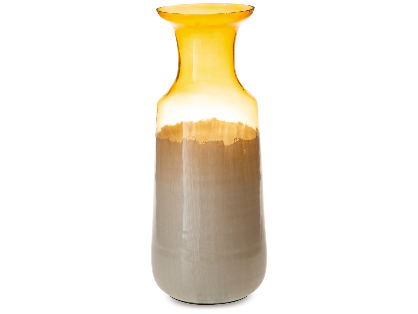 Wynburg White/Amber Vase- Viva Furn