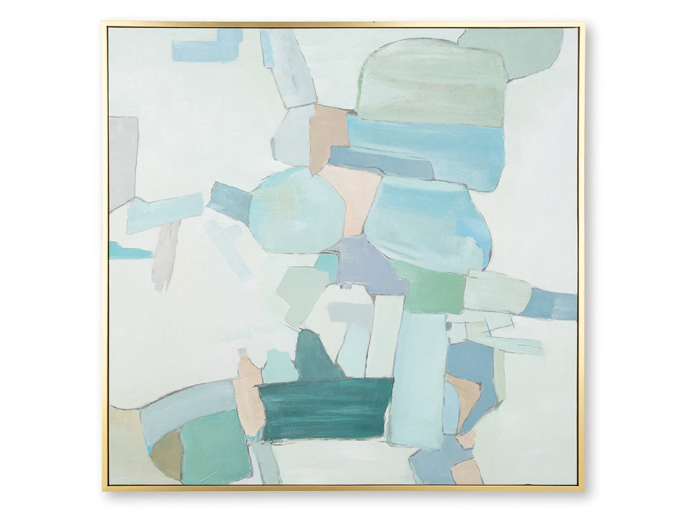 Wynburn White/Blue/Green Wall Art- Viva Furn