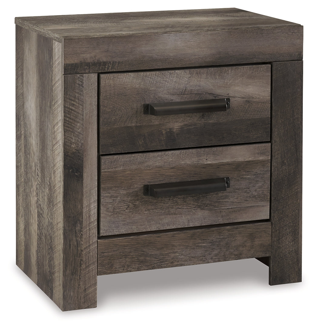 Wynnlow Gray Queen Panel Bedroom Set with Nightstand- Viva Furn
