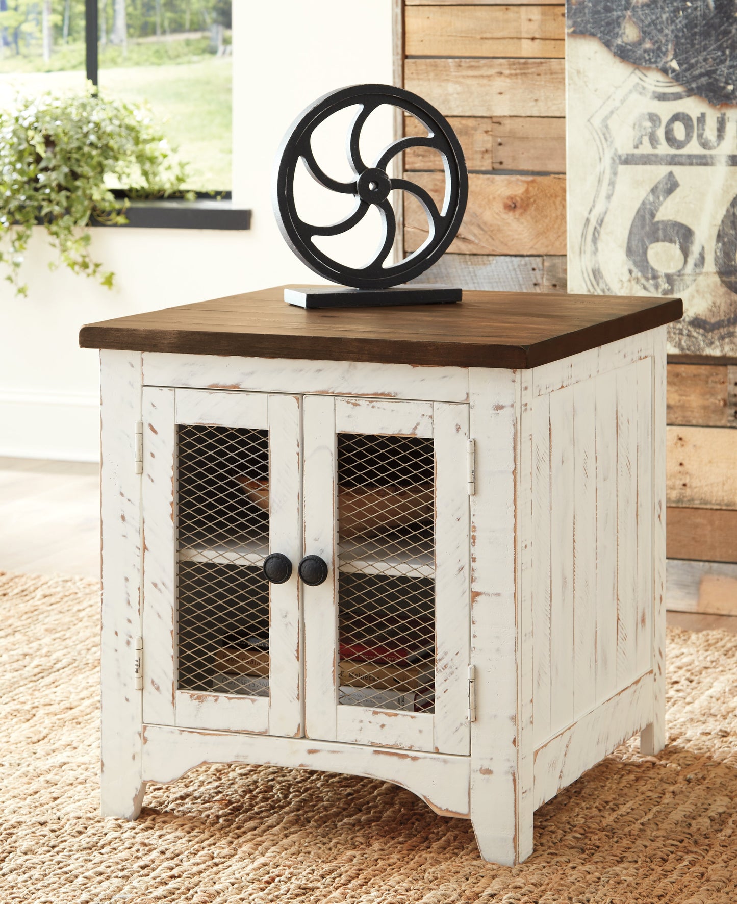 Wystfield White/Brown Coffee Table and 2 End Tables- Viva Furn