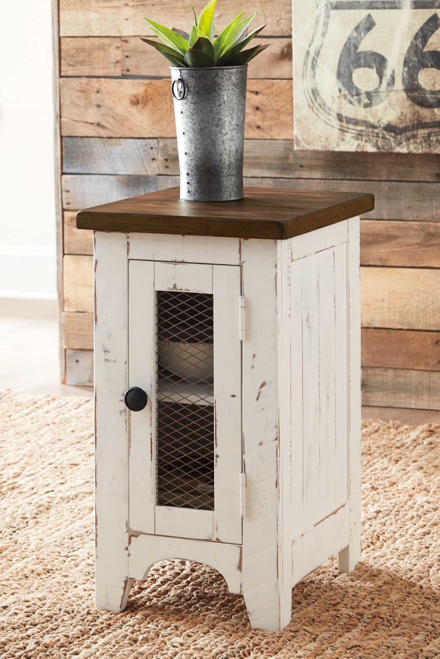 Wystfield White/Brown Coffee Table and 2 End Tables- Viva Furn