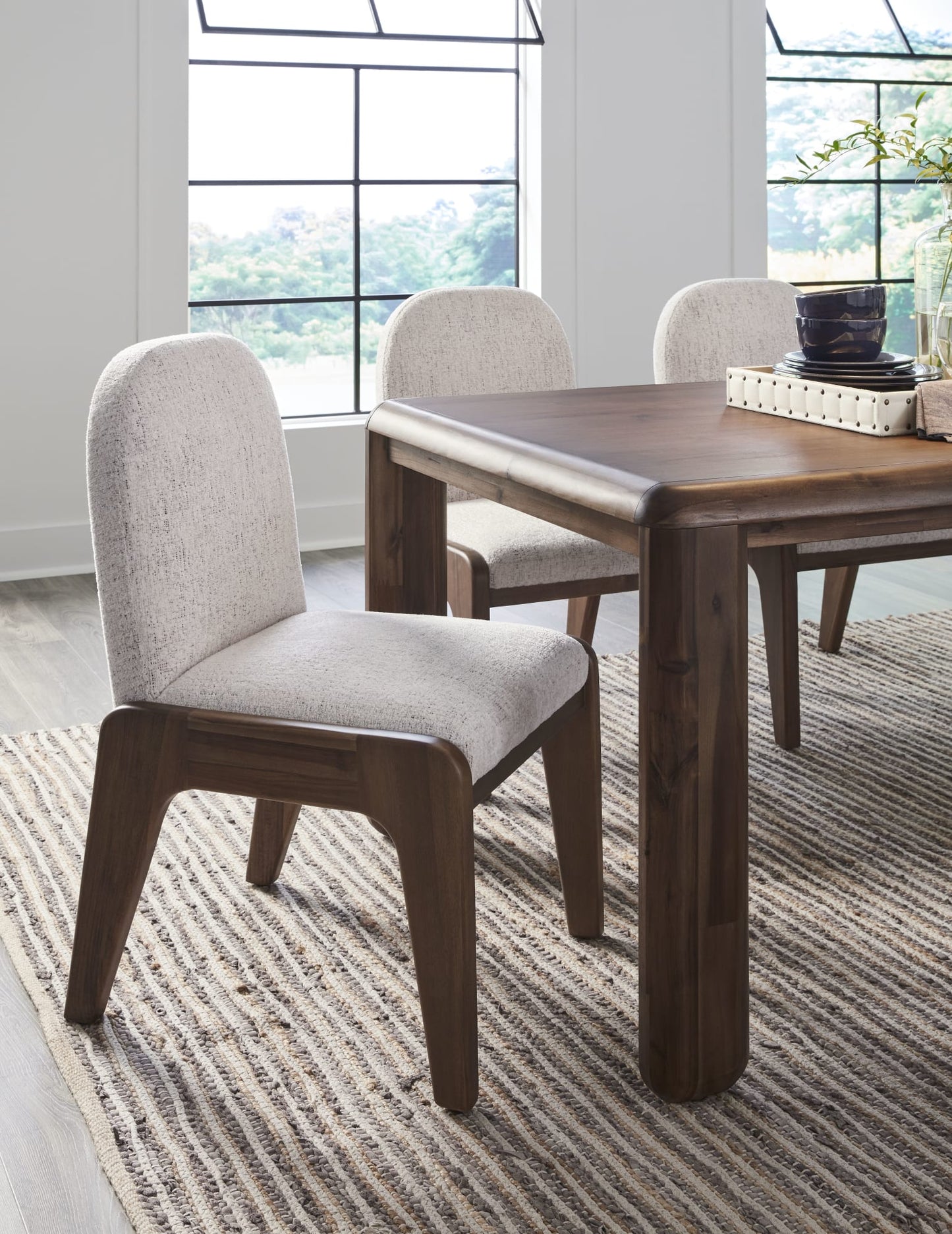 Xolani Chinchilla/Impala Chenille Upholstered Dining Chair (Set of 2) - Ornate Home