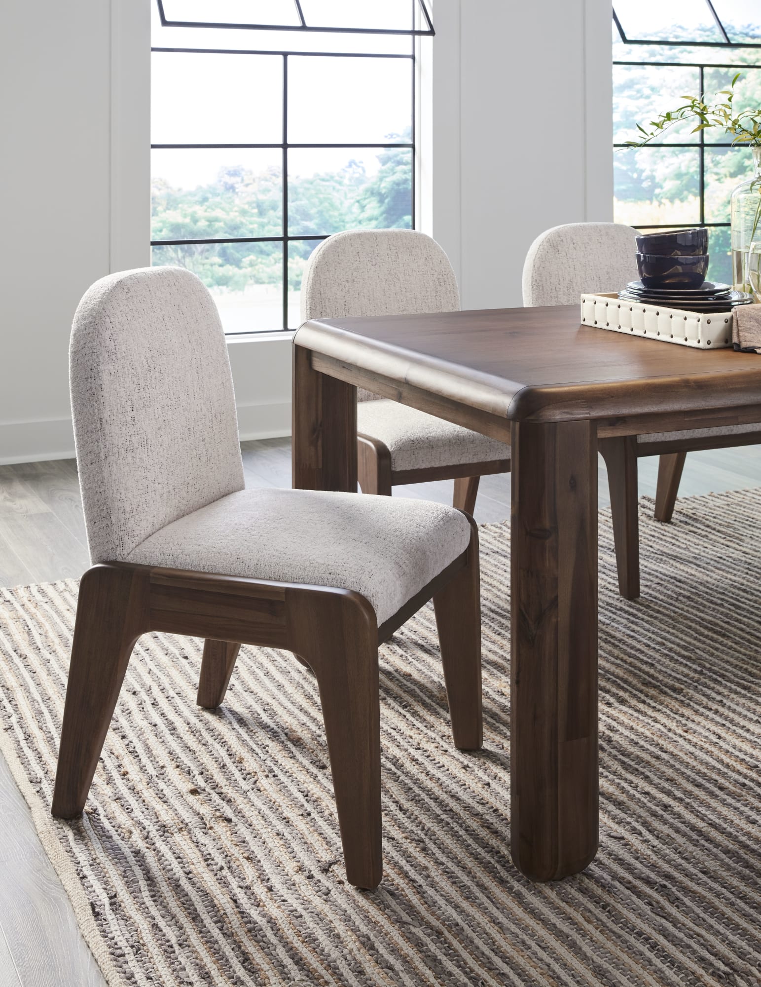 Xolani Chinchilla/Impala Chenille Upholstered Dining Chair (Set of 2) - Ornate Home