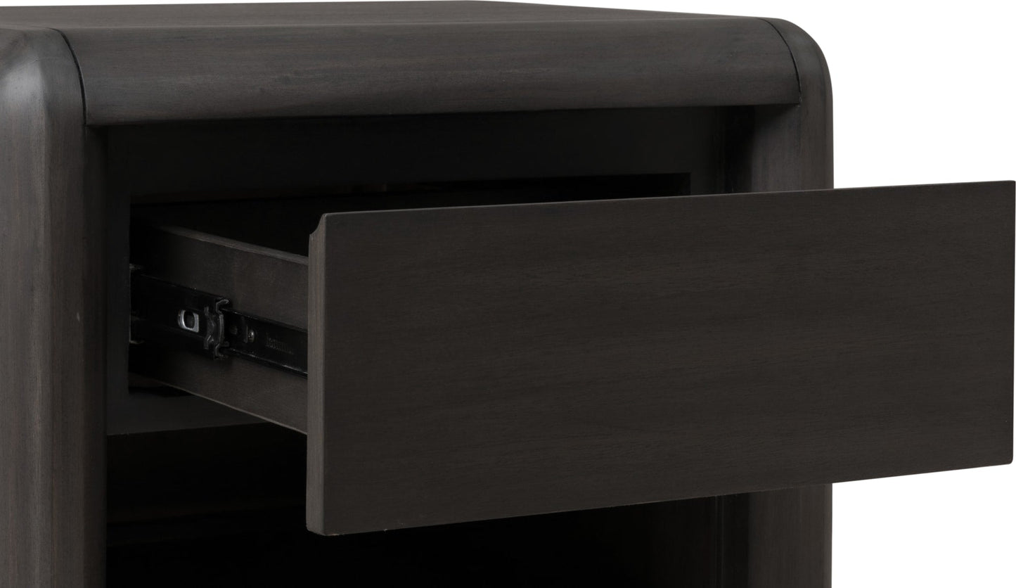 Xolani Jaguar One Drawer Acacia Wood Nightstand - Ornate Home