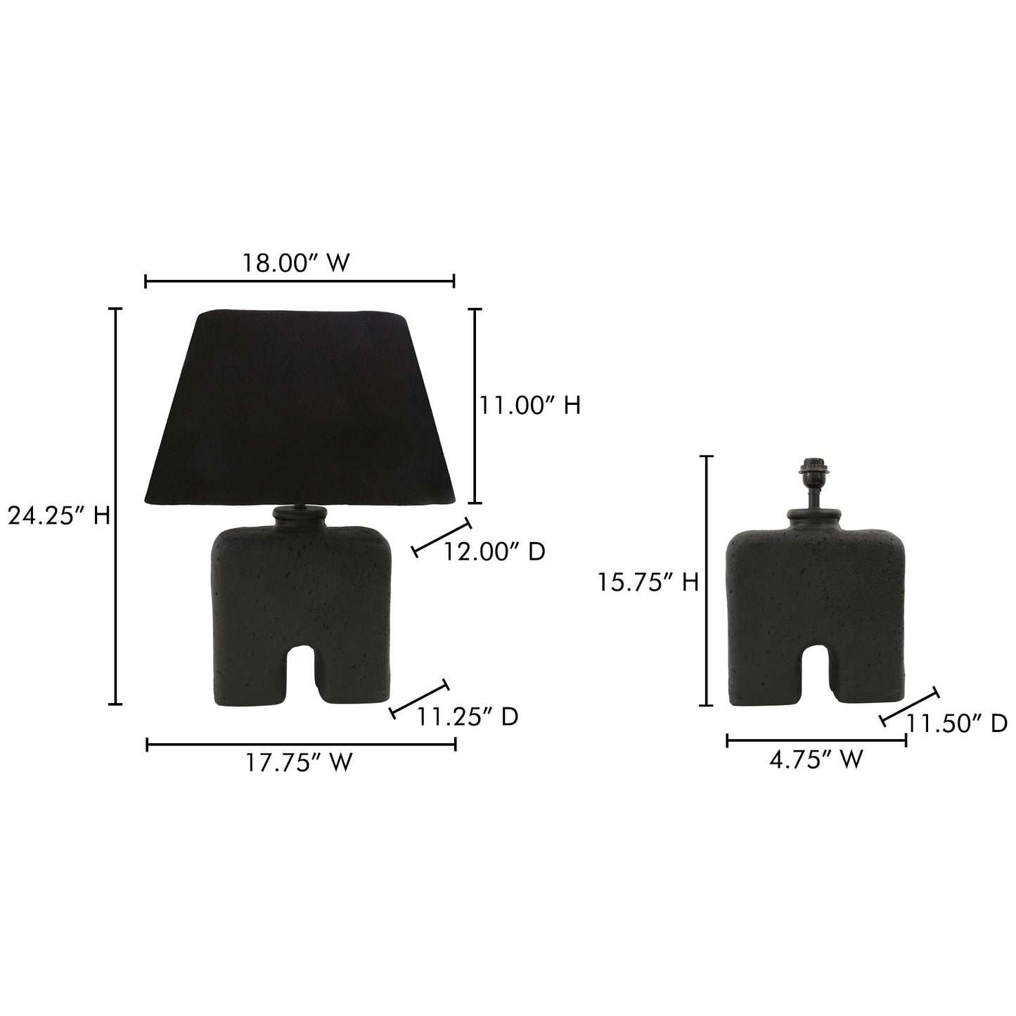 Yara Black Table Lamp - Ornate Home
