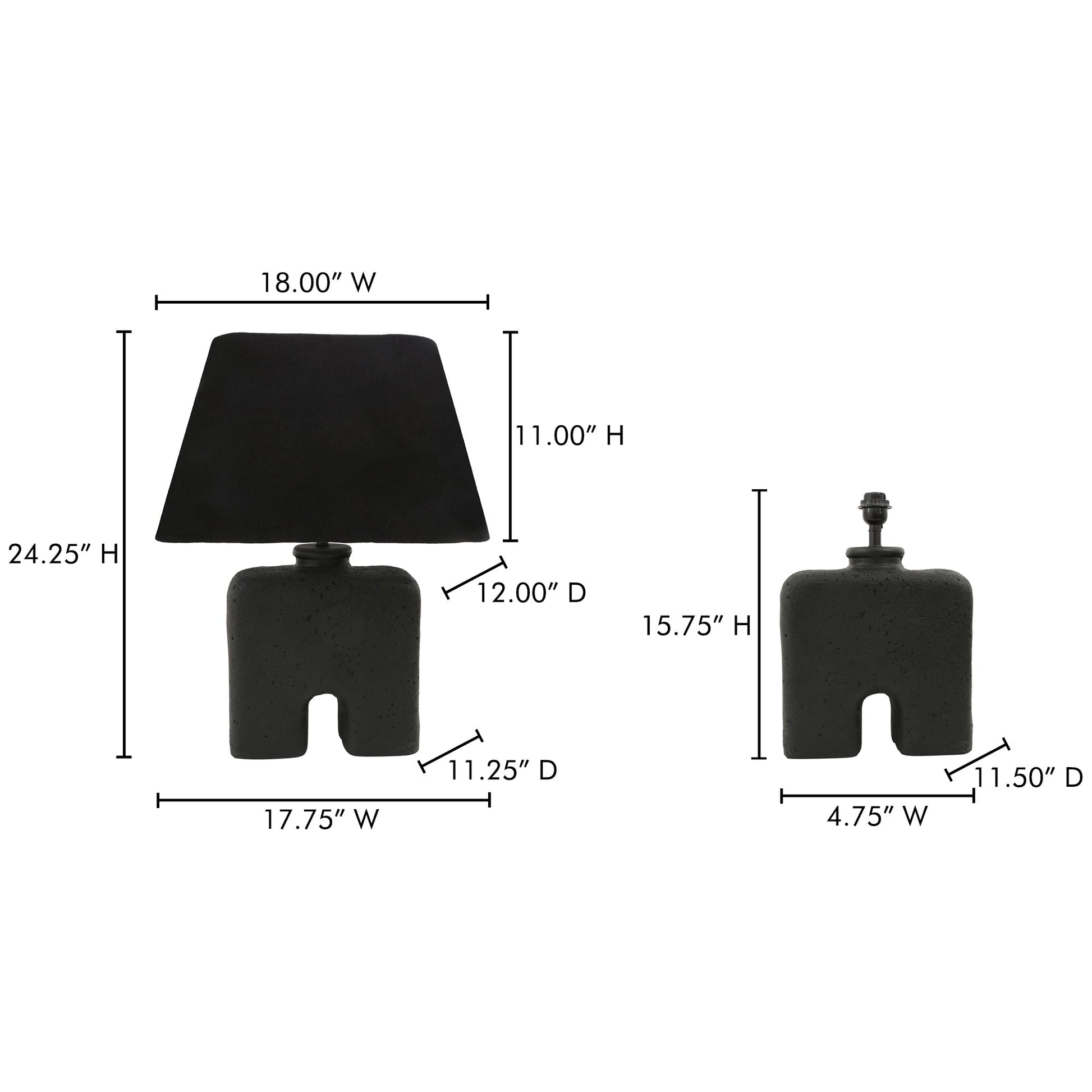 Yara Black Table Lamp - Ornate Home