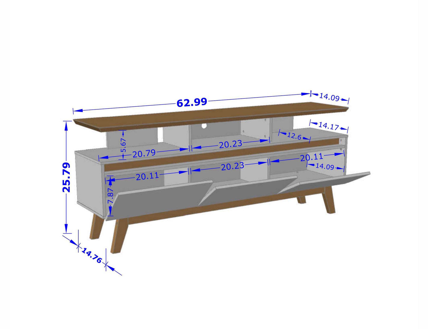 Yonkers 62.99 TV Stand in Off White and Cinnamon - Ornate Home