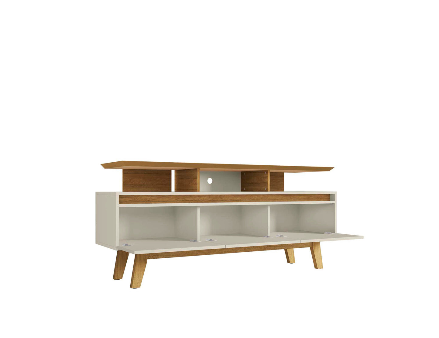Yonkers 62.99 TV Stand in Off White and Cinnamon - Ornate Home