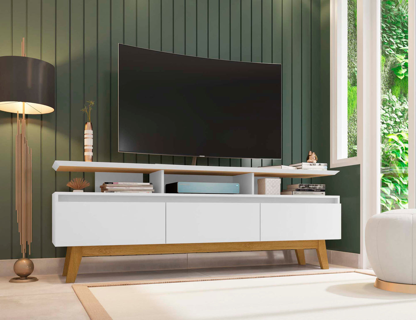 Yonkers 70.86 TV Stand in White - Ornate Home