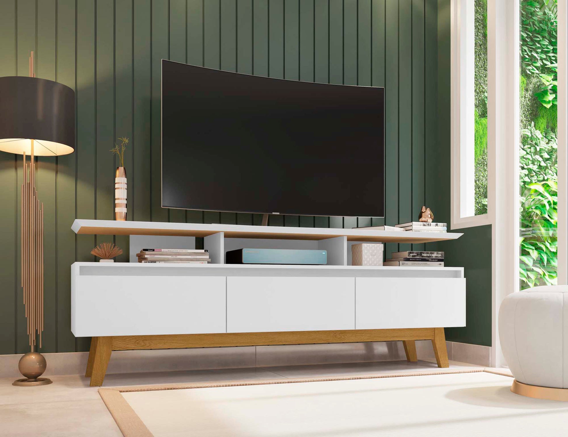 Yonkers 70.86 TV Stand in White - Ornate Home