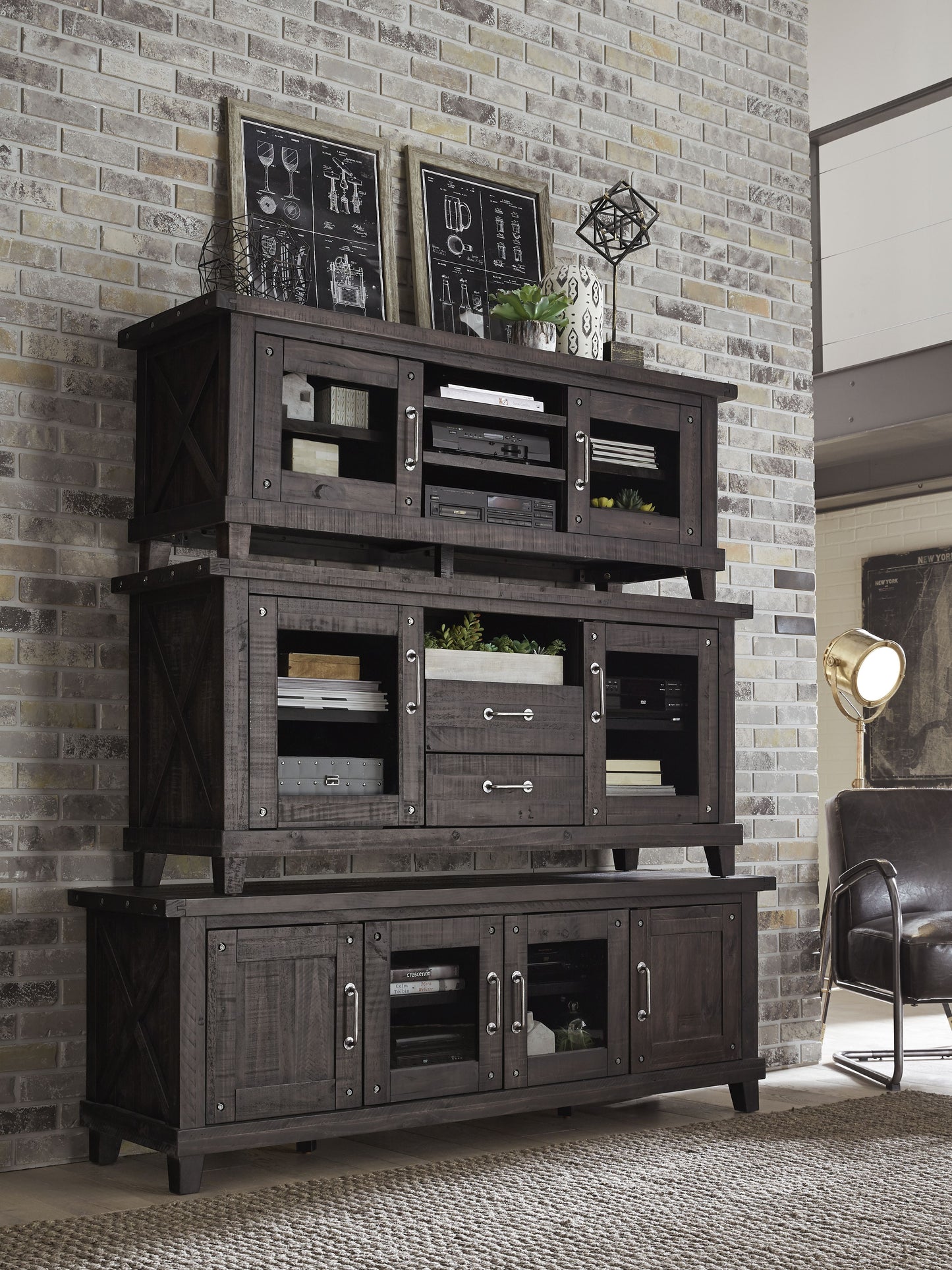 Yosemite Solid Wood Two Drawer Media Console in Cafe - Ornate Home