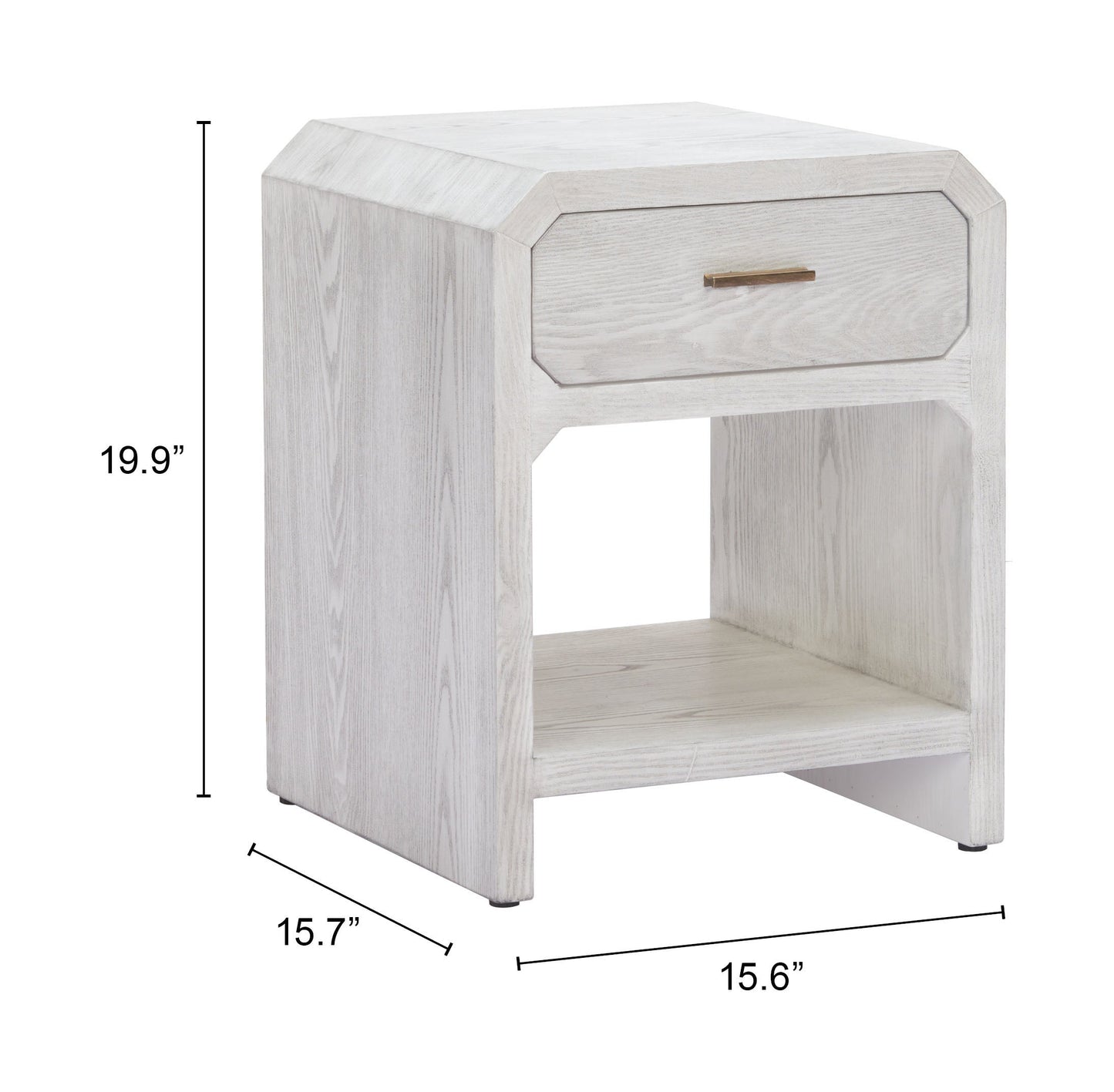 Yume Oak White Side Table - Ornate Home