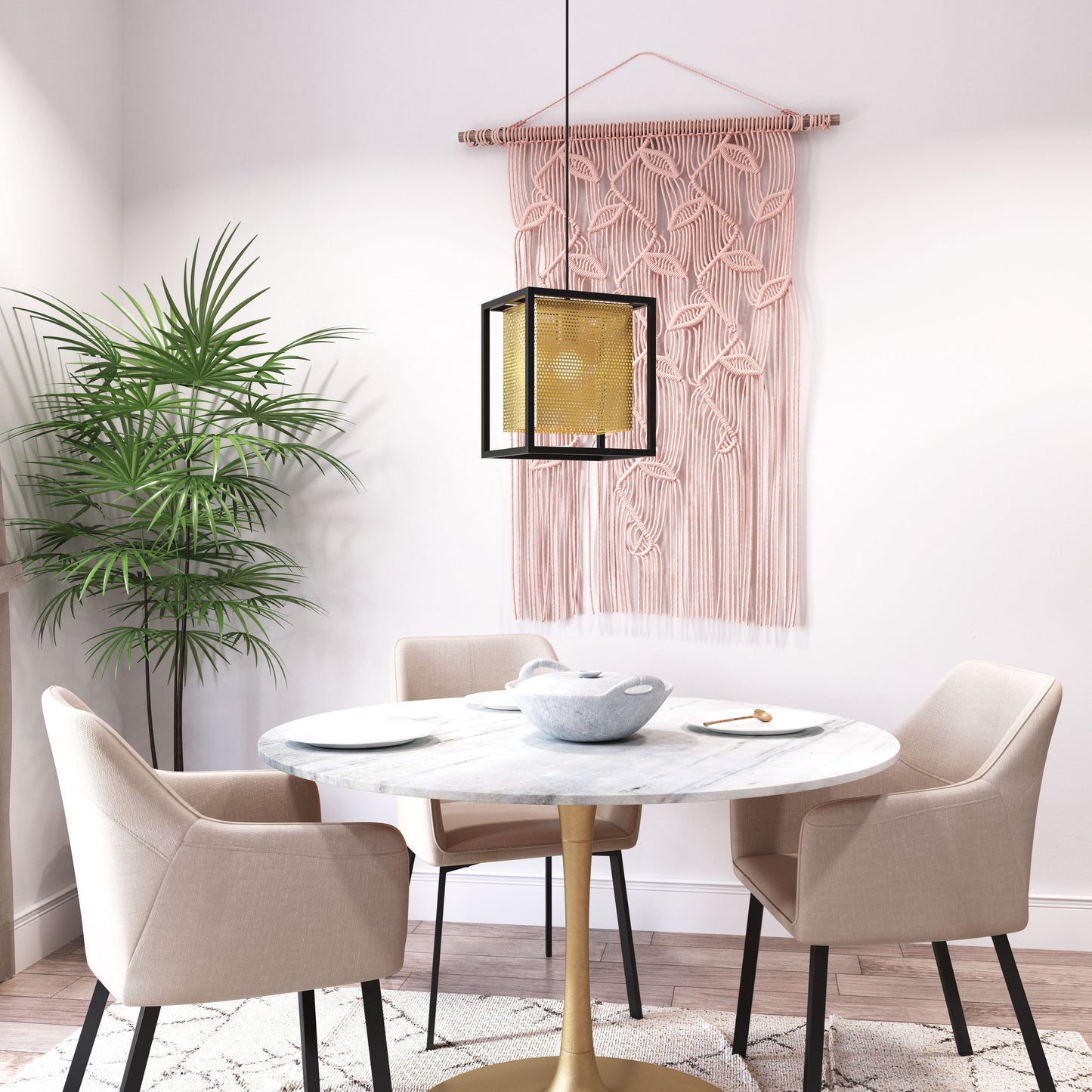 Yves Gold & Black Ceiling Lamp - Ornate Home