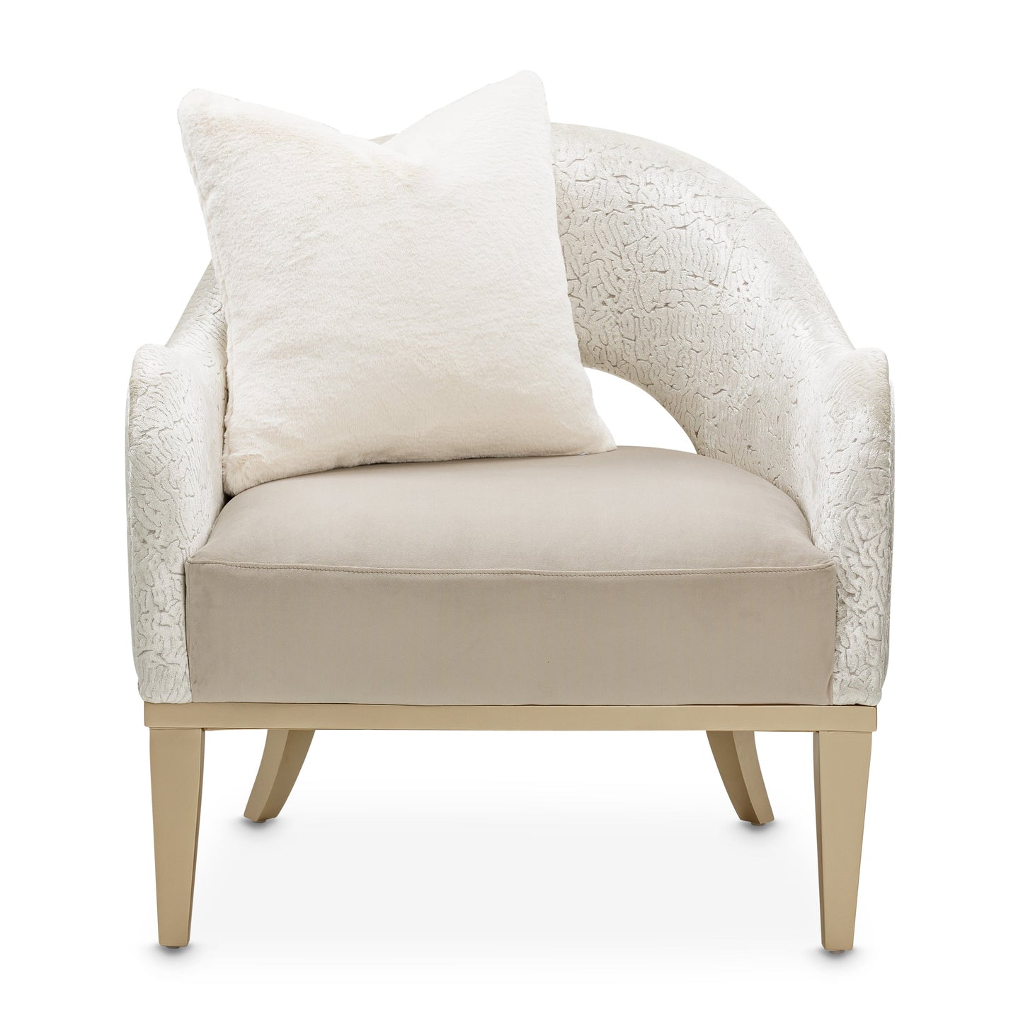 Yvette Medium Champagne/Porcini Accent Chair - Ornate Home