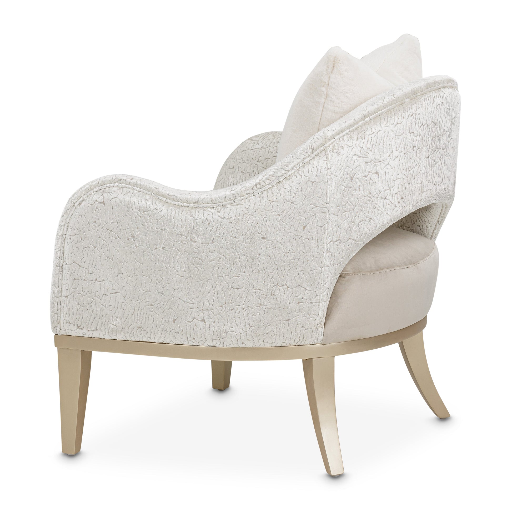 Yvette Medium Champagne/Porcini Accent Chair - Ornate Home