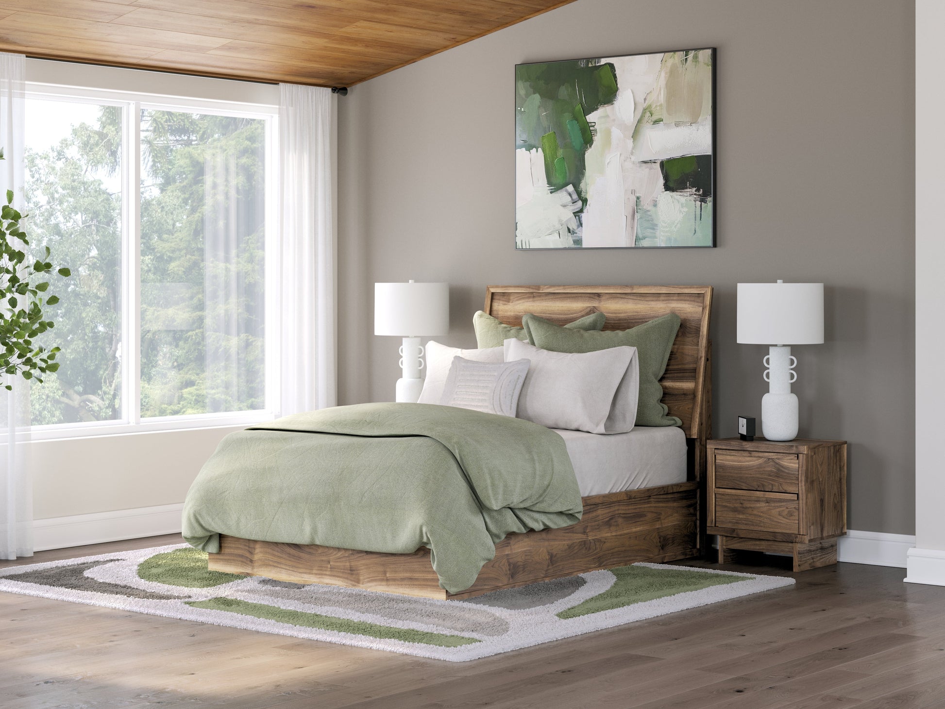 Zadilyn Brown Full Panel Bed- Viva Furn
