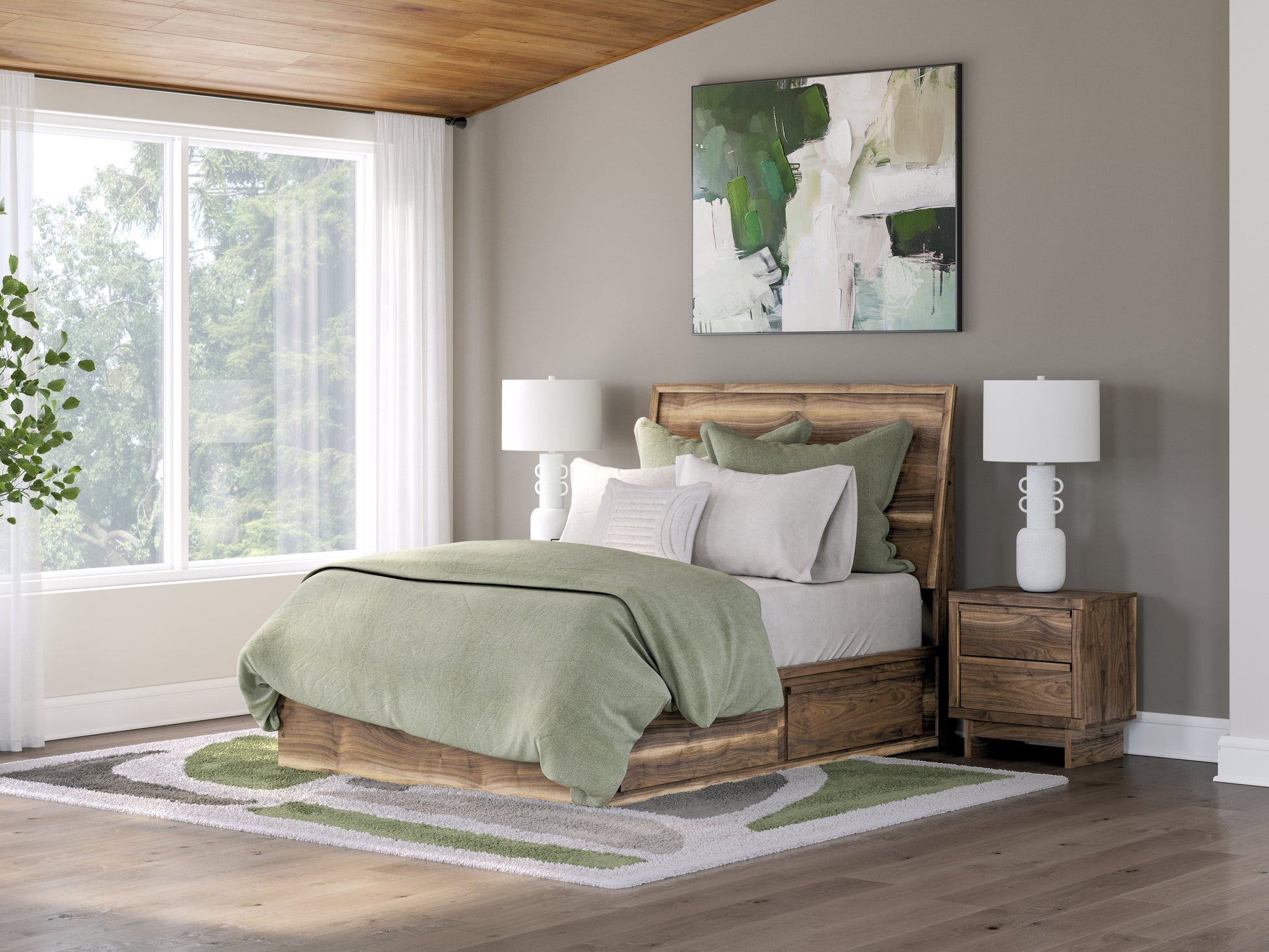 Zadilyn Brown Full Panel Bed with Storage- Viva Furn