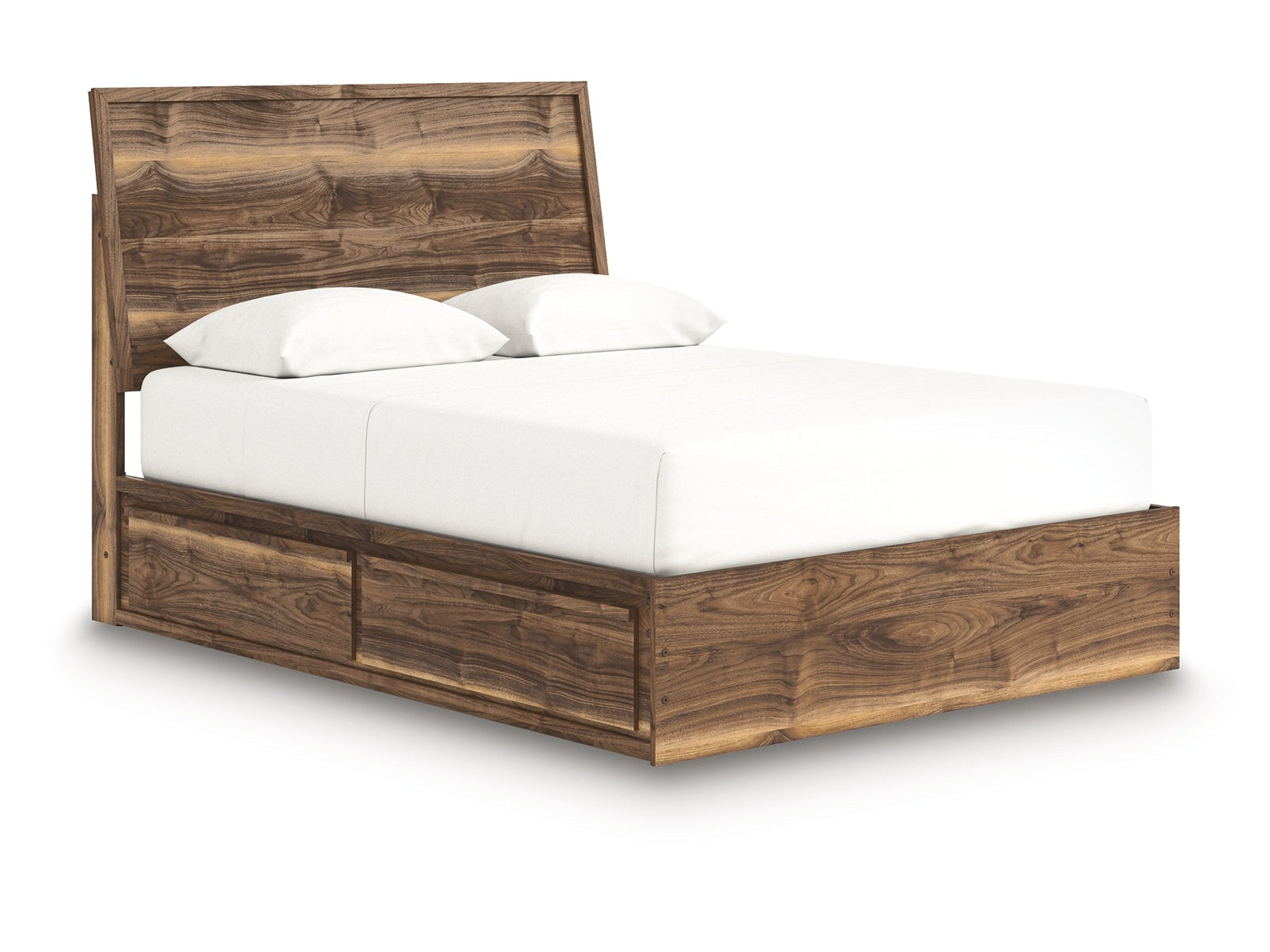 Zadilyn Brown King Panel Bed with Storage- Viva Furn