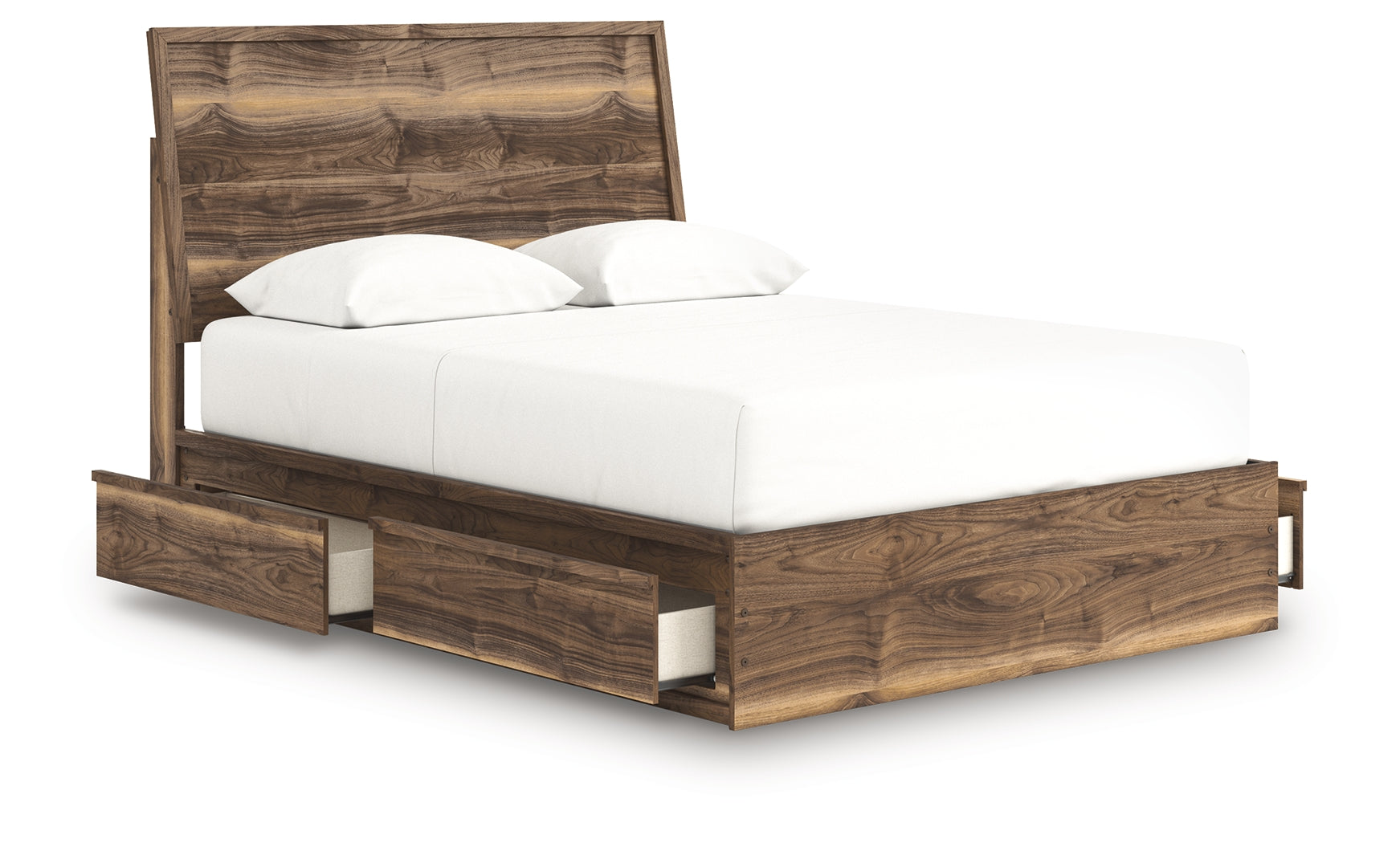 Zadilyn Brown King Panel Bed with Storage- Viva Furn