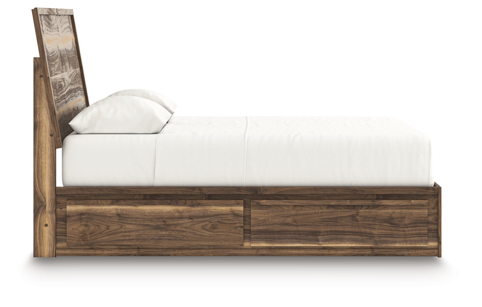 Zadilyn Brown King Panel Bed with Storage- Viva Furn